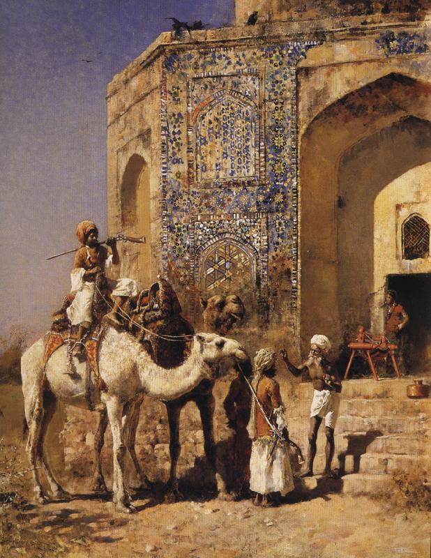 Edwin Lord Weeks The Old Blue-Tiled Mosque, Outside of Delhi, India Germany oil painting art